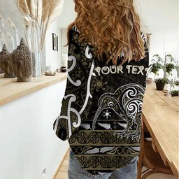 Personalised Waikato Tainui Aotearoa Meri Kirihimete Women Casual Shirt Maori Kiwi Bird Silver Fern Koru Pattern