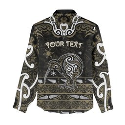 Personalised Waikato Tainui Aotearoa Meri Kirihimete Women Casual Shirt Maori Kiwi Bird Silver Fern Koru Pattern