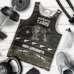 Personalised Waikato Tainui Aotearoa Meri Kirihimete Men Tank Top Maori Kiwi Bird Silver Fern Koru Pattern