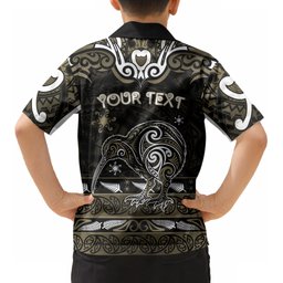 Personalised Waikato Tainui Aotearoa Meri Kirihimete Kid Hawaiian Shirt Maori Kiwi Bird Silver Fern Koru Pattern