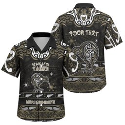 Personalised Waikato Tainui Aotearoa Meri Kirihimete Family Matching Off The Shoulder Long Sleeve Dress and Hawaiian Shirt Maori Kiwi Bird Silver Fern Koru Pattern