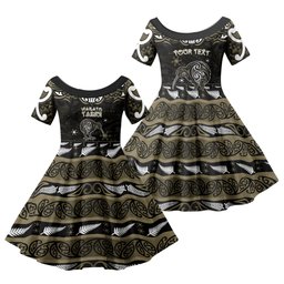 Personalised Waikato Tainui Aotearoa Meri Kirihimete Family Matching Mermaid Dress and Hawaiian Shirt Maori Kiwi Bird Silver Fern Koru Pattern