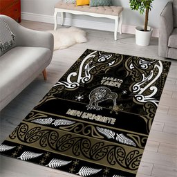 Waikato Tainui Aotearoa Meri Kirihimete Area Rug Maori Kiwi Bird Silver Fern Koru Pattern