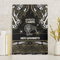 Waikato Tainui Aotearoa Meri Kirihimete Canvas Wall Art Maori Kiwi Bird Silver Fern Koru Pattern