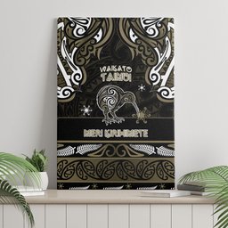 Waikato Tainui Aotearoa Meri Kirihimete Canvas Wall Art Maori Kiwi Bird Silver Fern Koru Pattern