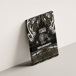 Waikato Tainui Aotearoa Meri Kirihimete Canvas Wall Art Maori Kiwi Bird Silver Fern Koru Pattern