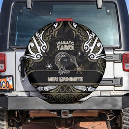 Waikato Tainui Aotearoa Meri Kirihimete Spare Tire Cover Maori Kiwi Bird Silver Fern Koru Pattern
