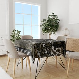 Waikato Tainui Aotearoa Meri Kirihimete Tablecloth Maori Kiwi Bird Silver Fern Koru Pattern