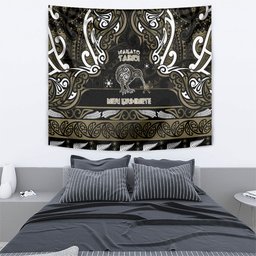 Waikato Tainui Aotearoa Meri Kirihimete Tapestry Maori Kiwi Bird Silver Fern Koru Pattern