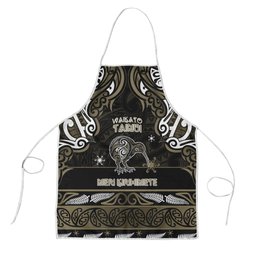 Waikato Tainui Aotearoa Meri Kirihimete Apron Maori Kiwi Bird Silver Fern Koru Pattern