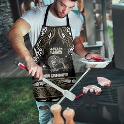 Waikato Tainui Aotearoa Meri Kirihimete Apron Maori Kiwi Bird Silver Fern Koru Pattern