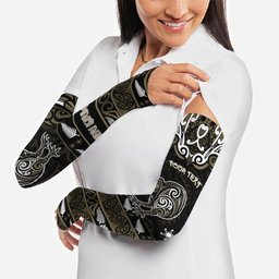 Personalised Waikato Tainui Aotearoa Meri Kirihimete Arm Sleeves Maori Kiwi Bird Silver Fern Koru Pattern