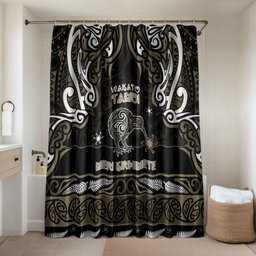Waikato Tainui Aotearoa Meri Kirihimete Bathroom Set Maori Kiwi Bird Silver Fern Koru Pattern