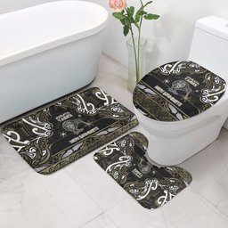 Waikato Tainui Aotearoa Meri Kirihimete Bathroom Set Maori Kiwi Bird Silver Fern Koru Pattern