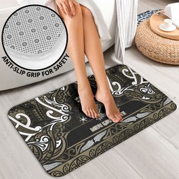 Waikato Tainui Aotearoa Meri Kirihimete Bathroom Set Maori Kiwi Bird Silver Fern Koru Pattern