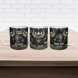 Personalised Waikato Tainui Aotearoa Meri Kirihimete Ceramic Mug Maori Kiwi Bird Silver Fern Koru Pattern