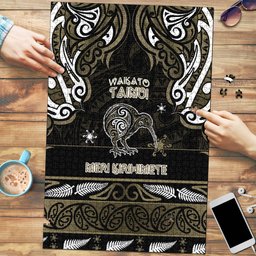 Waikato Tainui Aotearoa Meri Kirihimete Puzzle Maori Kiwi Bird Silver Fern Koru Pattern