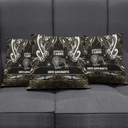 Waikato Tainui Aotearoa Meri Kirihimete Pillow Cover Maori Kiwi Bird Silver Fern Koru Pattern