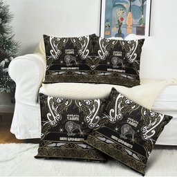 Waikato Tainui Aotearoa Meri Kirihimete Pillow Cover Maori Kiwi Bird Silver Fern Koru Pattern