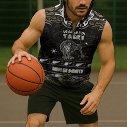 Personalised Waikato Tainui Aotearoa Meri Kirihimete Sleeveless Zip Hoodie Maori Kiwi Bird Silver Fern Koru Pattern