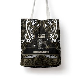 Waikato Tainui Aotearoa Meri Kirihimete Tote Bag Maori Kiwi Bird Silver Fern Koru Pattern