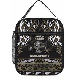 Waikato Tainui Aotearoa Meri Kirihimete Lunch Bag Maori Kiwi Bird Silver Fern Koru Pattern