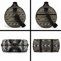 Waikato Tainui Aotearoa Meri Kirihimete Duffle Bag Maori Kiwi Bird Silver Fern Koru Pattern