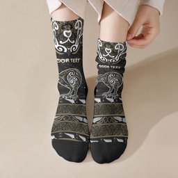 Personalised Waikato Tainui Aotearoa Meri Kirihimete Crew Socks Maori Kiwi Bird Silver Fern Koru Pattern