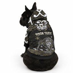 Personalised Waikato Tainui Aotearoa Meri Kirihimete Pet Hoodie Maori Kiwi Bird Silver Fern Koru Pattern
