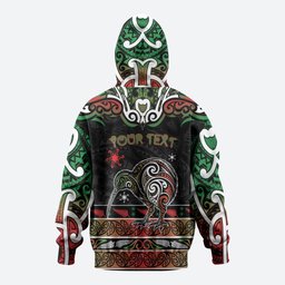 Personalised Ngai Tuhoe Aotearoa Meri Kirihimete Hoodie Maori Kiwi Bird Silver Fern Koru Pattern