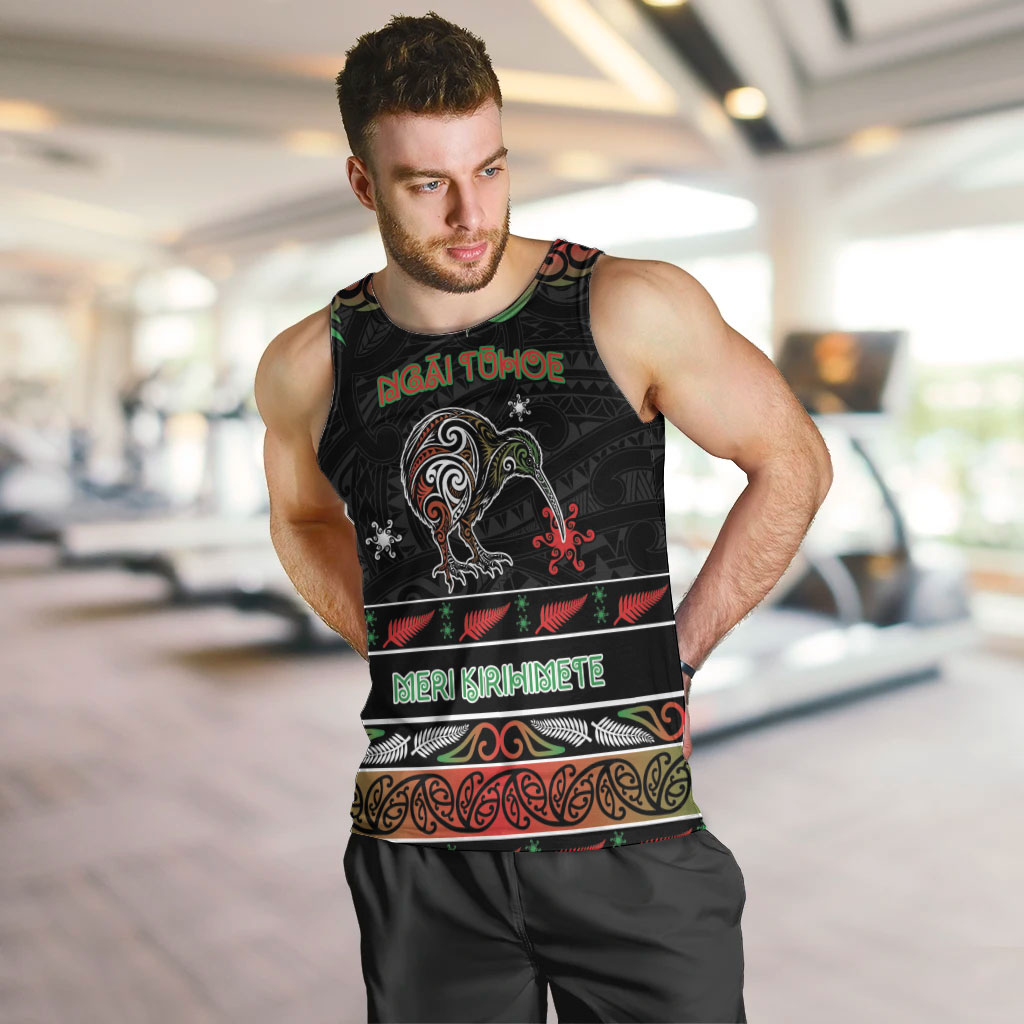 Personalised Ngai Tuhoe Aotearoa Meri Kirihimete Men Tank Top Maori Kiwi Bird Silver Fern Koru Pattern
