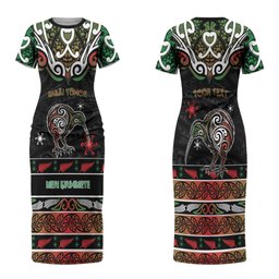 Personalised Ngai Tuhoe Aotearoa Meri Kirihimete Couples Matching Short Sleeve Bodycon Dress and Long Sleeve Button Shirt Maori Kiwi Bird Silver Fern Koru Pattern