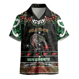 Personalised Ngai Tuhoe Aotearoa Meri Kirihimete Kid Hawaiian Shirt Maori Kiwi Bird Silver Fern Koru Pattern