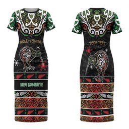 Personalised Ngai Tuhoe Aotearoa Meri Kirihimete Family Matching Short Sleeve Bodycon Dress and Hawaiian Shirt Maori Kiwi Bird Silver Fern Koru Pattern