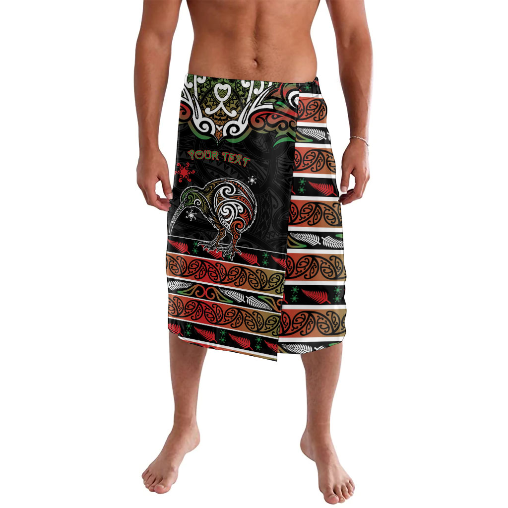 Personalised Ngai Tuhoe Aotearoa Meri Kirihimete Lavalava Maori Kiwi Bird Silver Fern Koru Pattern
