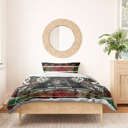 Ngai Tuhoe Aotearoa Meri Kirihimete Bedding Set Maori Kiwi Bird Silver Fern Koru Pattern