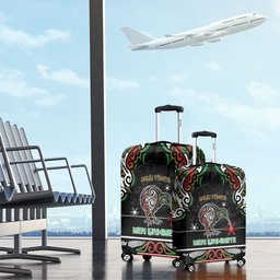 Ngai Tuhoe Aotearoa Meri Kirihimete Luggage Cover Maori Kiwi Bird Silver Fern Koru Pattern