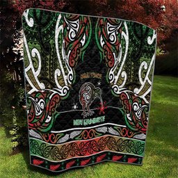 Ngai Tuhoe Aotearoa Meri Kirihimete Quilt Maori Kiwi Bird Silver Fern Koru Pattern