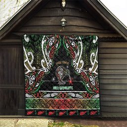 Ngai Tuhoe Aotearoa Meri Kirihimete Quilt Maori Kiwi Bird Silver Fern Koru Pattern