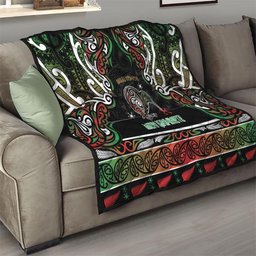 Ngai Tuhoe Aotearoa Meri Kirihimete Quilt Maori Kiwi Bird Silver Fern Koru Pattern