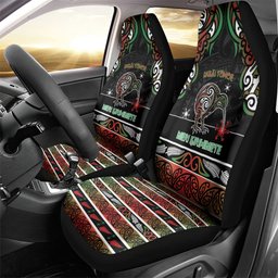 Ngai Tuhoe Aotearoa Meri Kirihimete Car Seat Cover Maori Kiwi Bird Silver Fern Koru Pattern