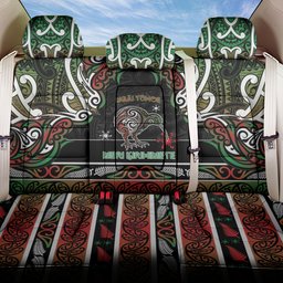 Ngai Tuhoe Aotearoa Meri Kirihimete Back Car Seat Cover Maori Kiwi Bird Silver Fern Koru Pattern