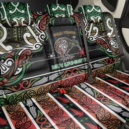 Ngai Tuhoe Aotearoa Meri Kirihimete Back Car Seat Cover Maori Kiwi Bird Silver Fern Koru Pattern