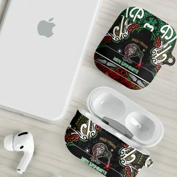 Ngai Tuhoe Aotearoa Meri Kirihimete AirPods Case Maori Kiwi Bird Silver Fern Koru Pattern