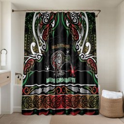Ngai Tuhoe Aotearoa Meri Kirihimete Bathroom Set Maori Kiwi Bird Silver Fern Koru Pattern