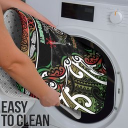 Ngai Tuhoe Aotearoa Meri Kirihimete Bathroom Set Maori Kiwi Bird Silver Fern Koru Pattern
