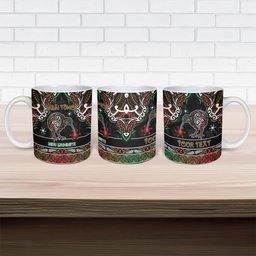 Personalised Ngai Tuhoe Aotearoa Meri Kirihimete Ceramic Mug Maori Kiwi Bird Silver Fern Koru Pattern