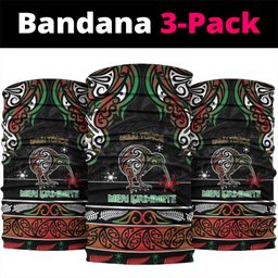 Ngai Tuhoe Aotearoa Meri Kirihimete Neck Gaiter Maori Kiwi Bird Silver Fern Koru Pattern