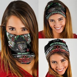 Ngai Tuhoe Aotearoa Meri Kirihimete Neck Gaiter Maori Kiwi Bird Silver Fern Koru Pattern