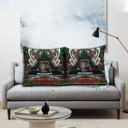 Ngai Tuhoe Aotearoa Meri Kirihimete Pillow Cover Maori Kiwi Bird Silver Fern Koru Pattern